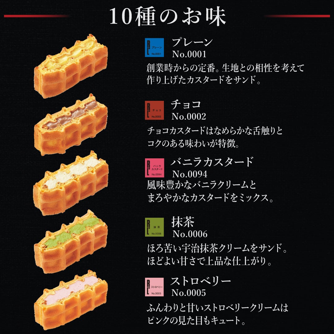 ワッフル10種+くるくるワッフルセット(大人のバニラカスタードロール ワッフル10種+くるくるワッフルセット(大人のバニラカスタードロール